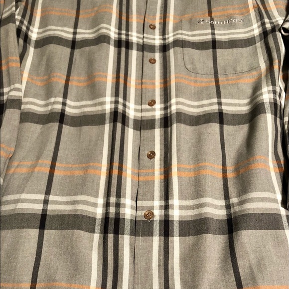 VTG SOUTHPOLE men’s button down shirt XXL grey - Picture 2 of 7